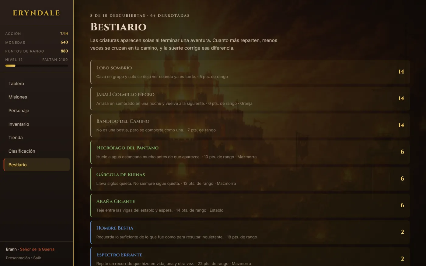 Las criaturas que te has cruzado y las que todavía no. Cuanto más reparten, menos aparecen.